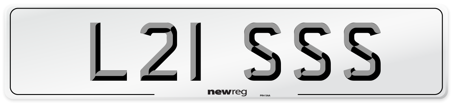 L21 SSS Number Plate from New Reg